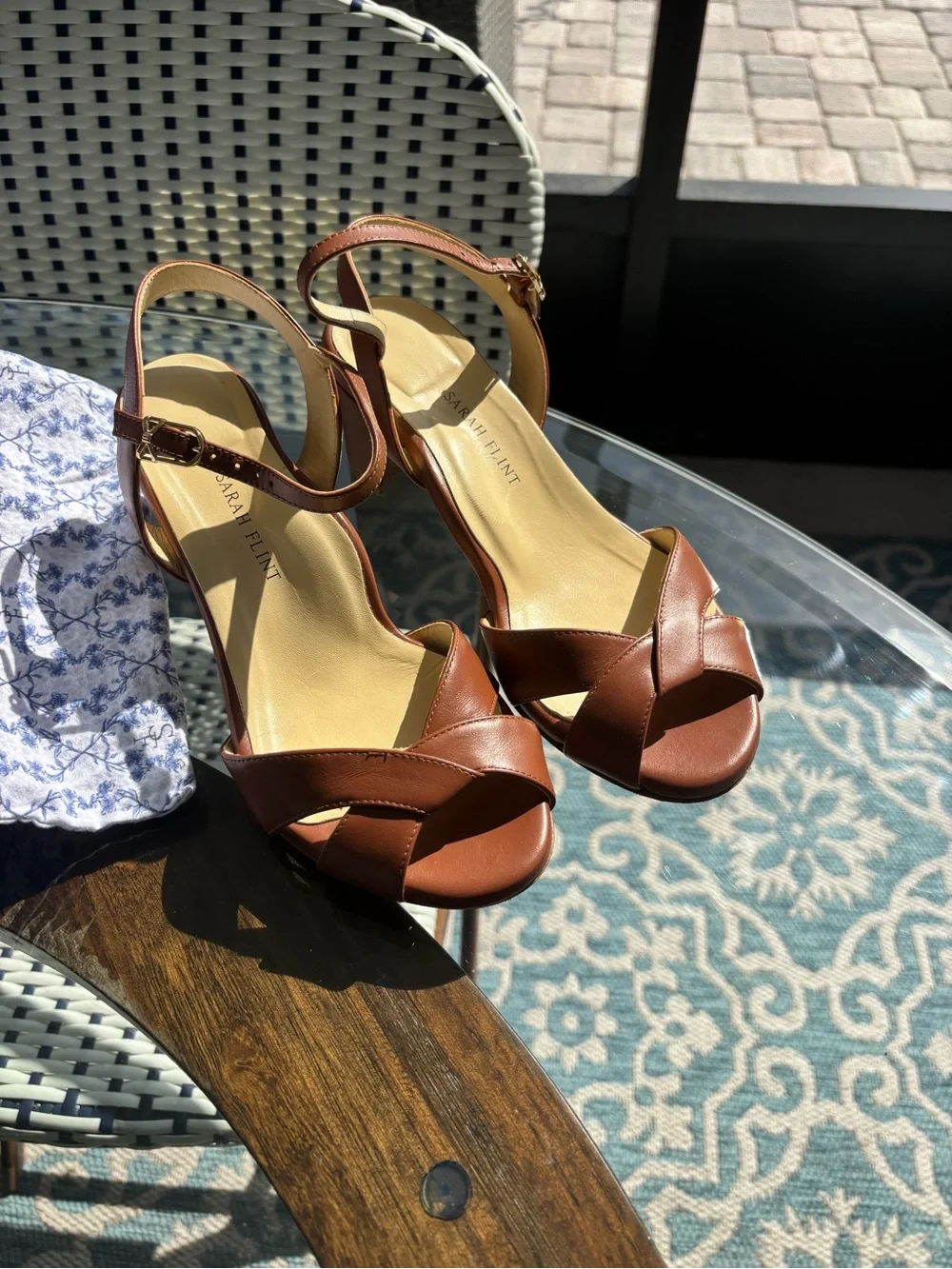 Sarah Flint Perfect Crossover sandals Cognac leather size IT 38 = US 8